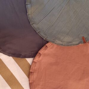 Set de 4 Individuales Tusor Redondos Gris